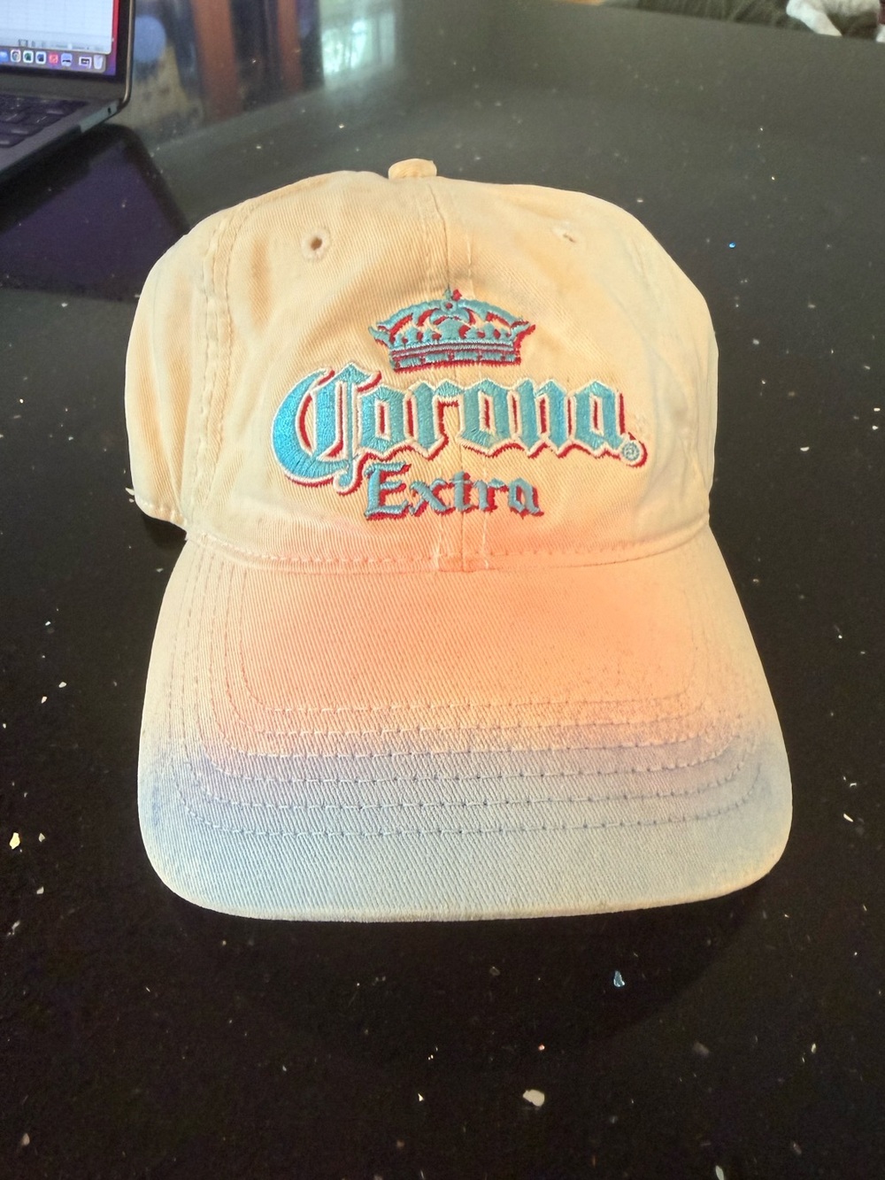 Corona Extra Embroidered Cap in Faded Orange and Blue Gradient